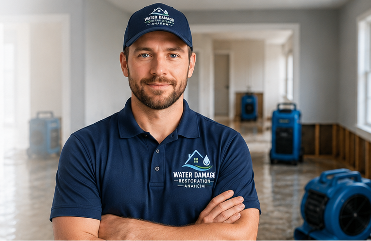 Water damage restoration team on site in Anaheim, CA